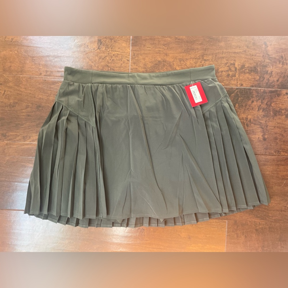 SPANX Green Mini Skater Skirt